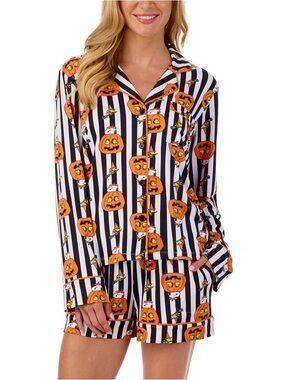 Snoopy & Woodstock Halloween striped pajama set